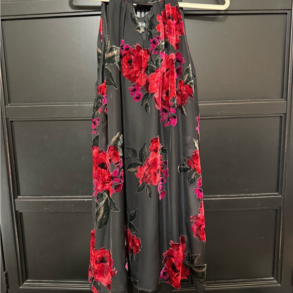 Lily Rose Black and Red Floral Dress